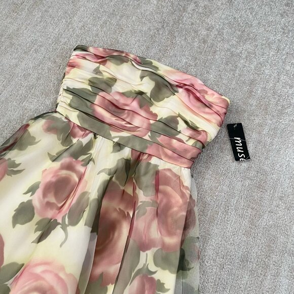 NWT Donna Ricco Floral Strapless Formal Mini Dress 4 Petite - Picture 3 of 12